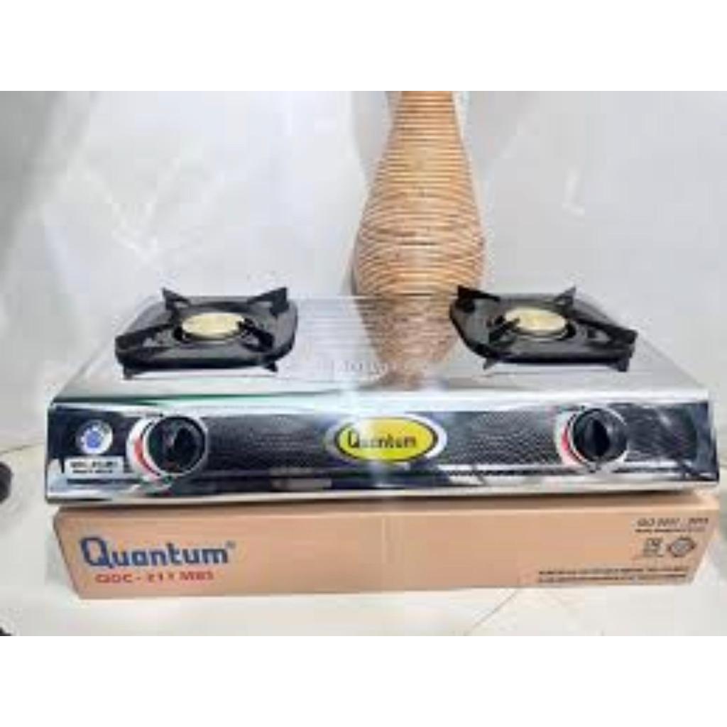 Quantum QGC211MBS Kompor Gas 2 Tungku Burner Kuningan Body Stainless Steel QGC 211 MBS - Stainless -