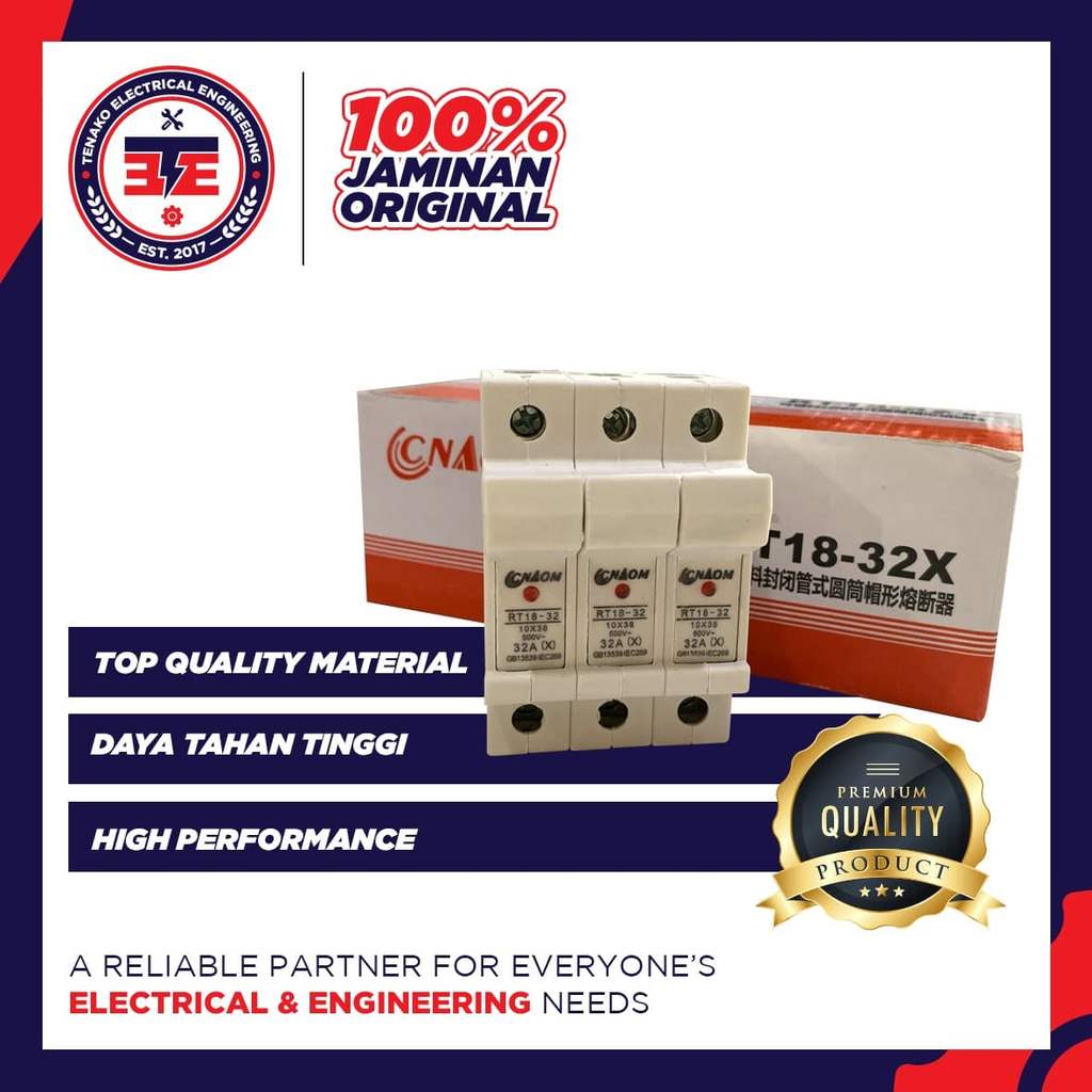 Fuse Holder 3P Rumah Fuse 10 x 38 Untuk Fuse 10x38 3 Pole / 3 Phase