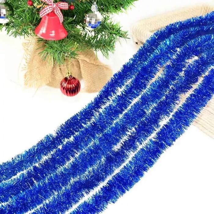 Promo Slinger / Tinsel / Hiasan Natal / Garland Tinsel / Slinger Tinsel - Biru Terlaris
