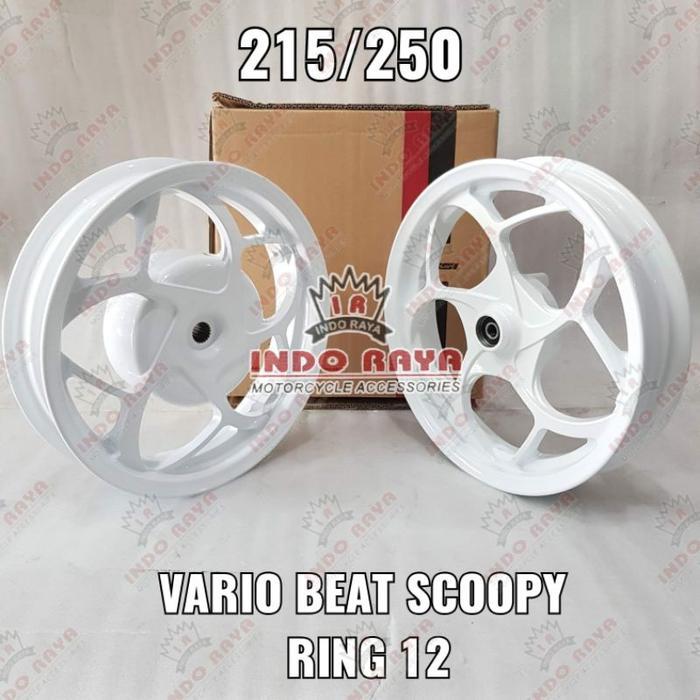 Velg velek pelek racing scoopy beat vario  sporty 1set depan belakang 215 250 ring 12 merk rossi tip