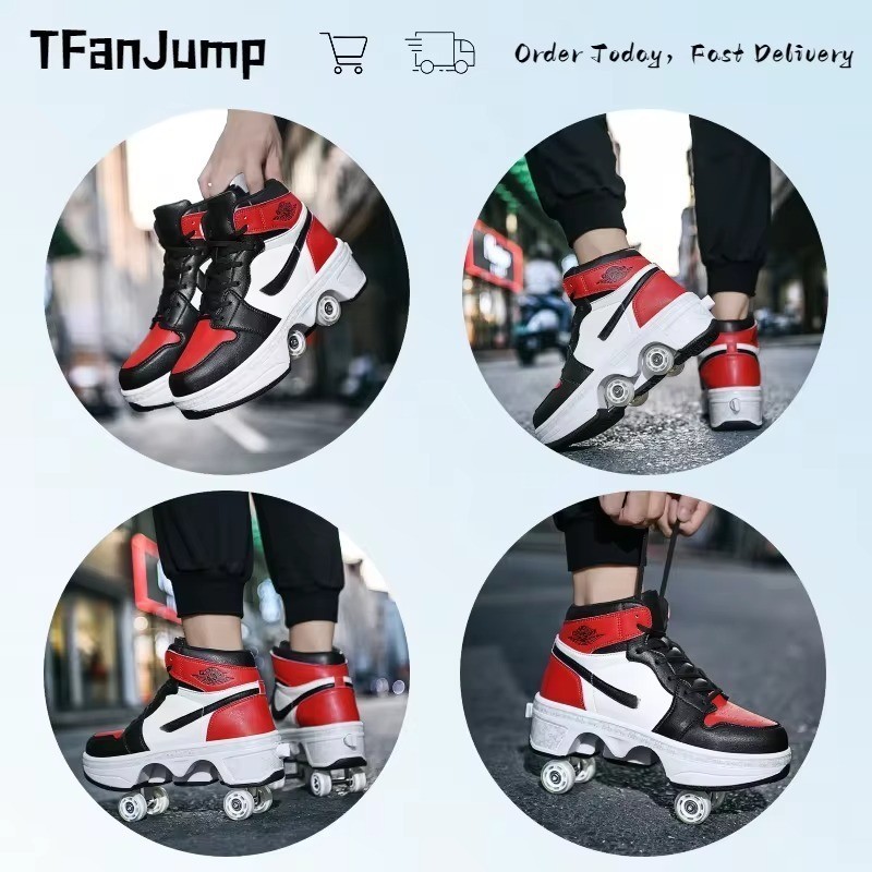 Terbaru [Limited Collection] Heelys Roller Shoes High Top Super Fiber Comfortable real picture