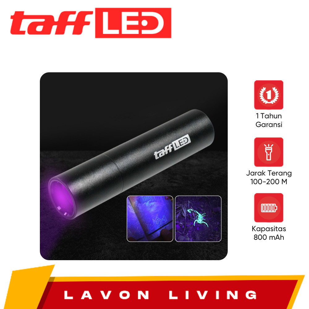 TAFFLED Senter UV Ultraviolet Mini Flashlight Money Detector 365nm - S11-Z