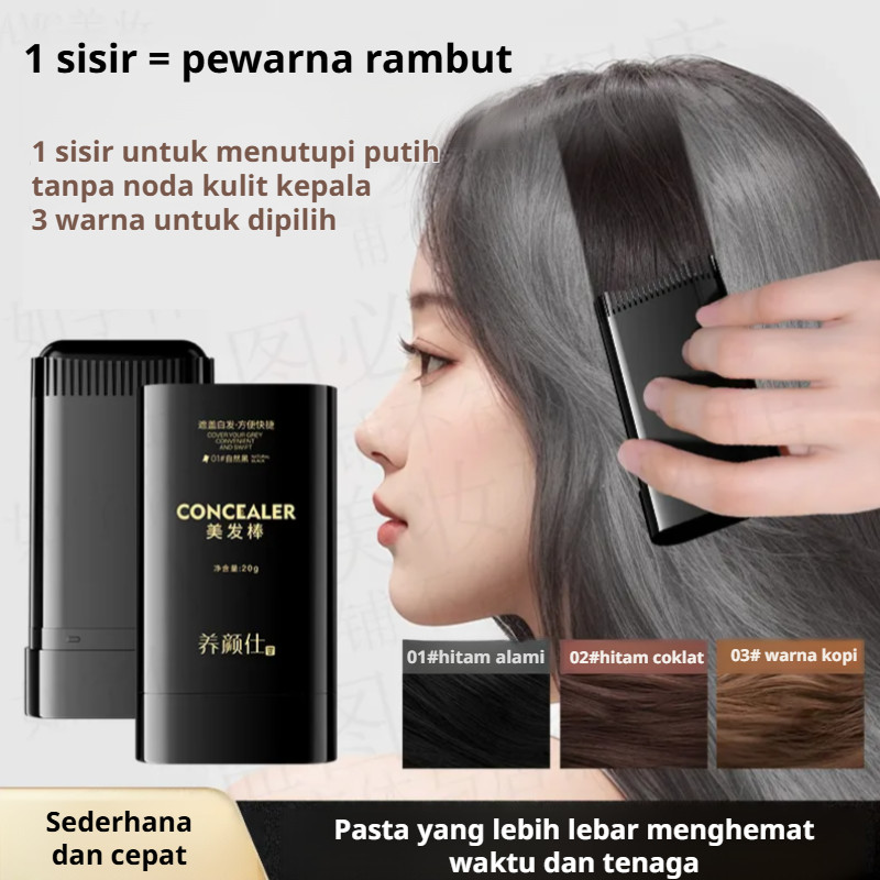 [Sekali Sisir Tutupi Uban] Stik Pewarna Rambut/Warna Rambut Sementara/Penutup Uban/Tahan Air/Tahan K