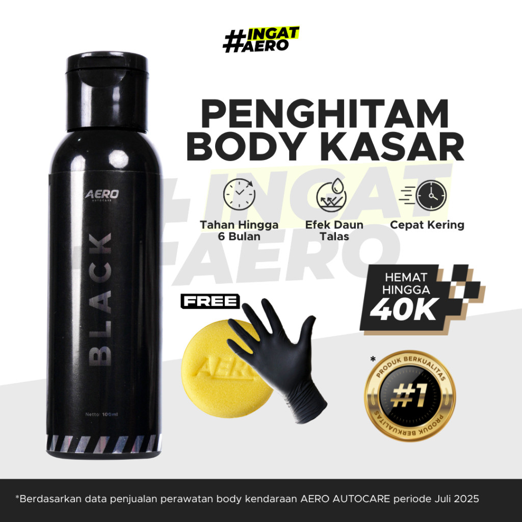 Aero Black Penghitam Body Motor / Mobil Permanen