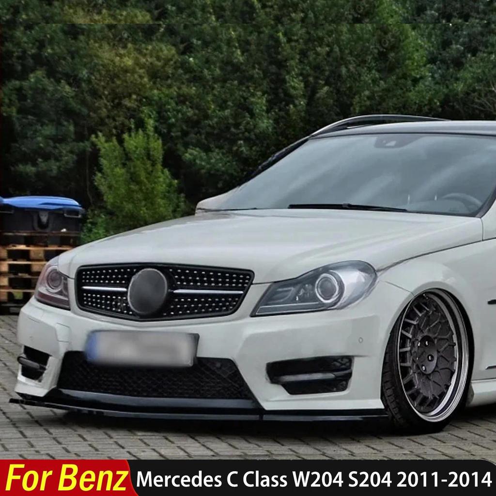 For Mercedes-Benz C Class W204 S204 2011 2012 2013 2014 Front Spoiler Splitter Lip AMG Line Sport AB