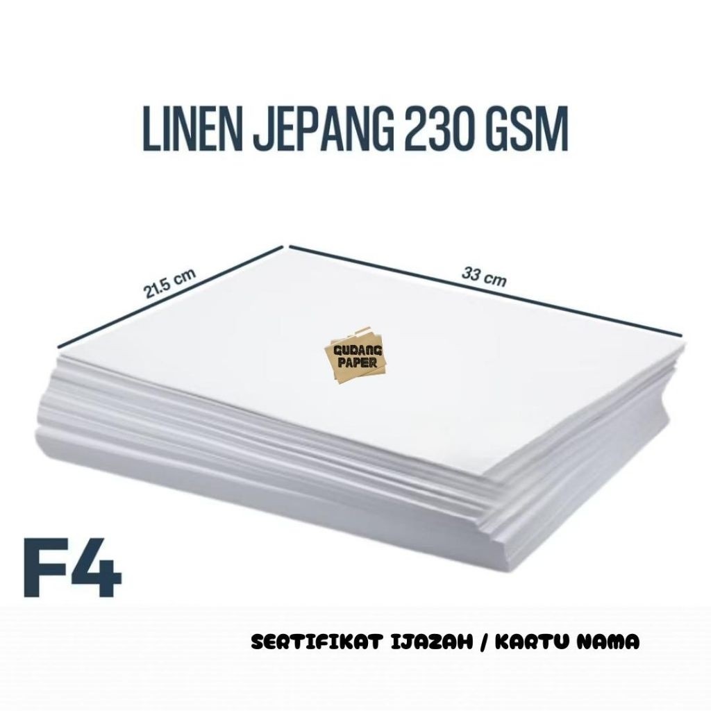 Kertas Sertifikat F4 Linen isi 50 lembar / Kertas Piagam Linen F4