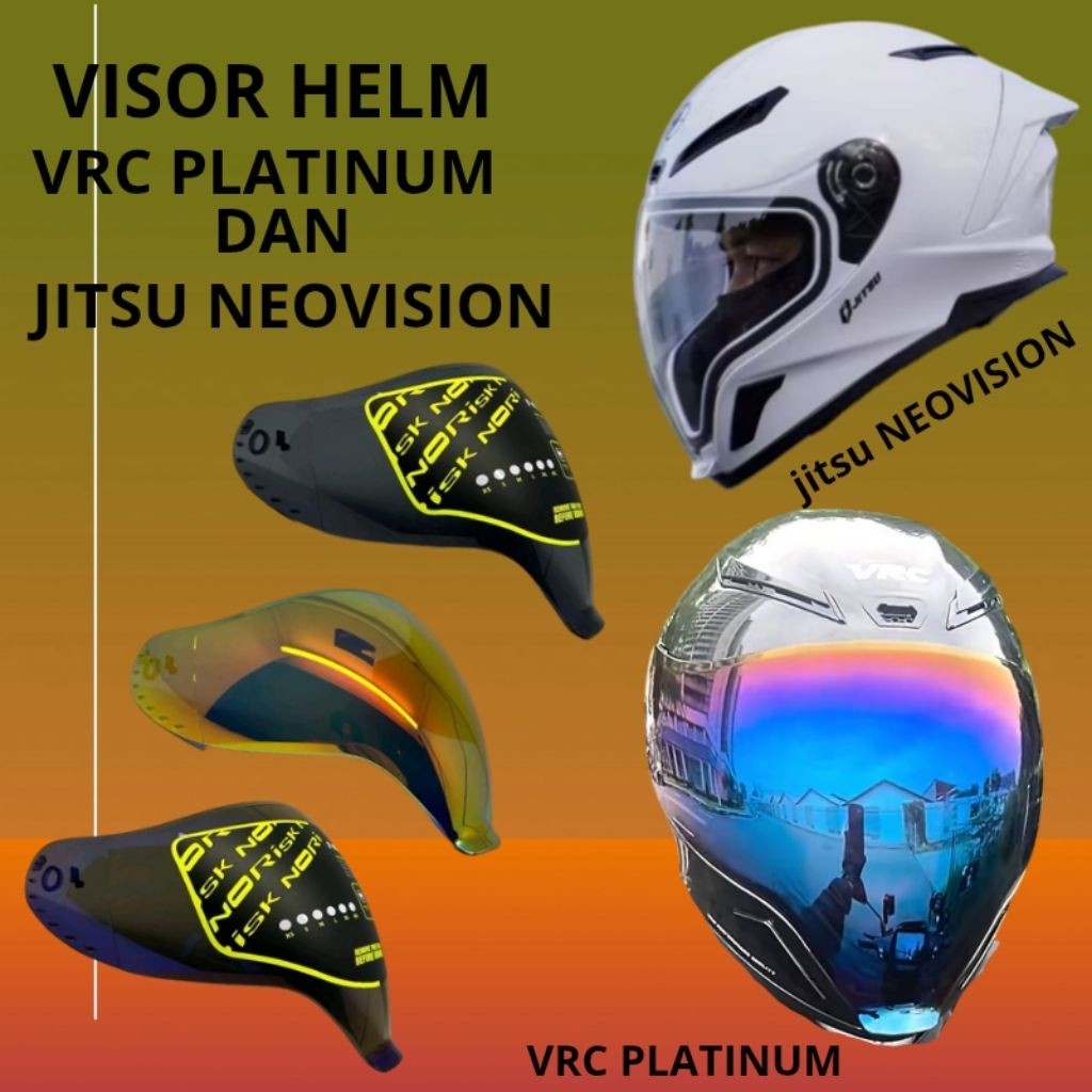 Kita|| kaca helm visor helm Full Face VRC Platinum // JITSU NEOVISION bening smoke blue rainbow red 