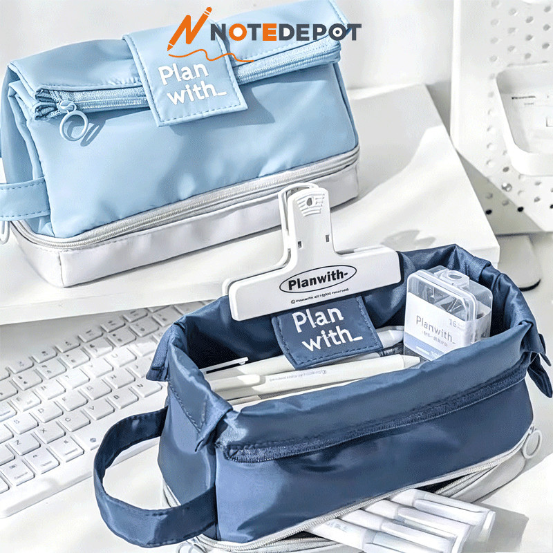 Tempat Pensil Besar Aesthetic Multifungsi Tas Alat Tulis Organizer Stationery Bag Sekolah Kuliah Tas