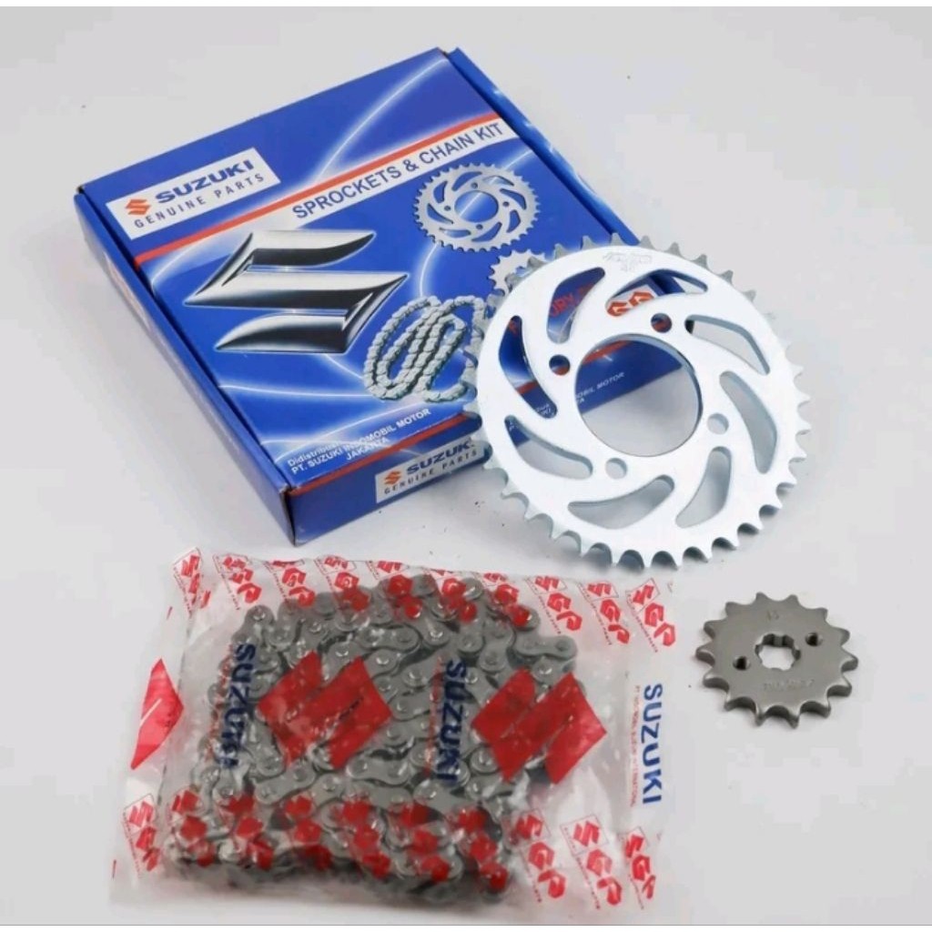Gear Set Smash 110 / Rantai Gir Set Ori Suzuki Smash 110 / Shogun 110 Terlaris