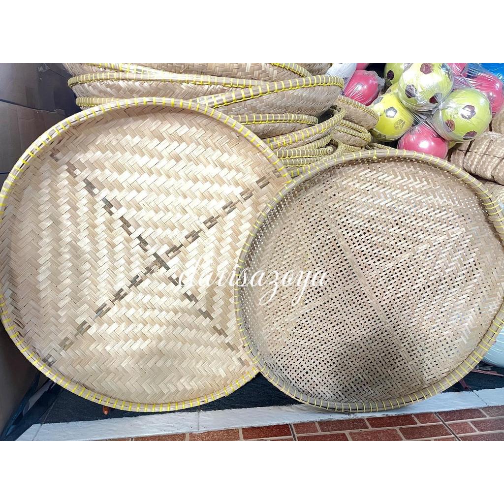 (2PCS)  Ayakan +Nyiru Jadul/ Paket Hemat Saringan bambu jumbo Dan Tampah Bambu Buah Kitchenware - Ay