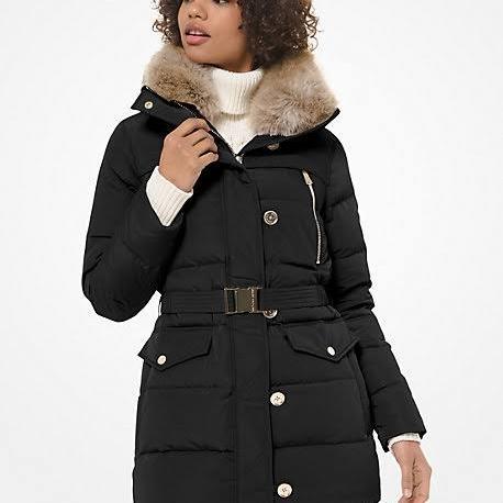 Jaket Women's Winter Jacket Michael Kors Isi Bulu Angsa. - hitam, M