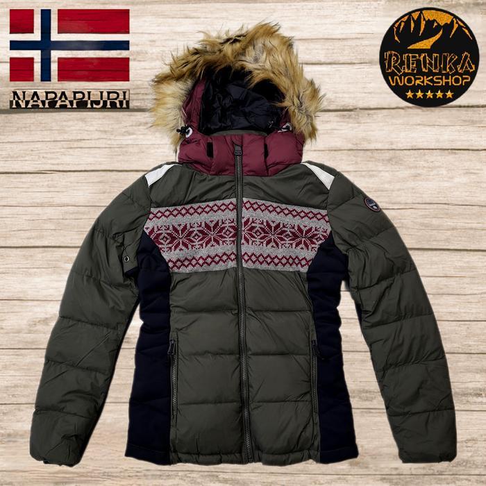 Napapijri Cherry Eco Fur Down Jacket - Dark Green