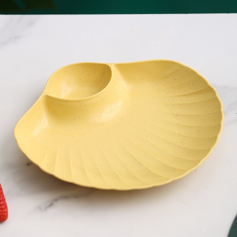 GROWSIR Piring Kerang Aesthetic Wheat Straw Plate Wadah Saji Buah & Snack PZ002