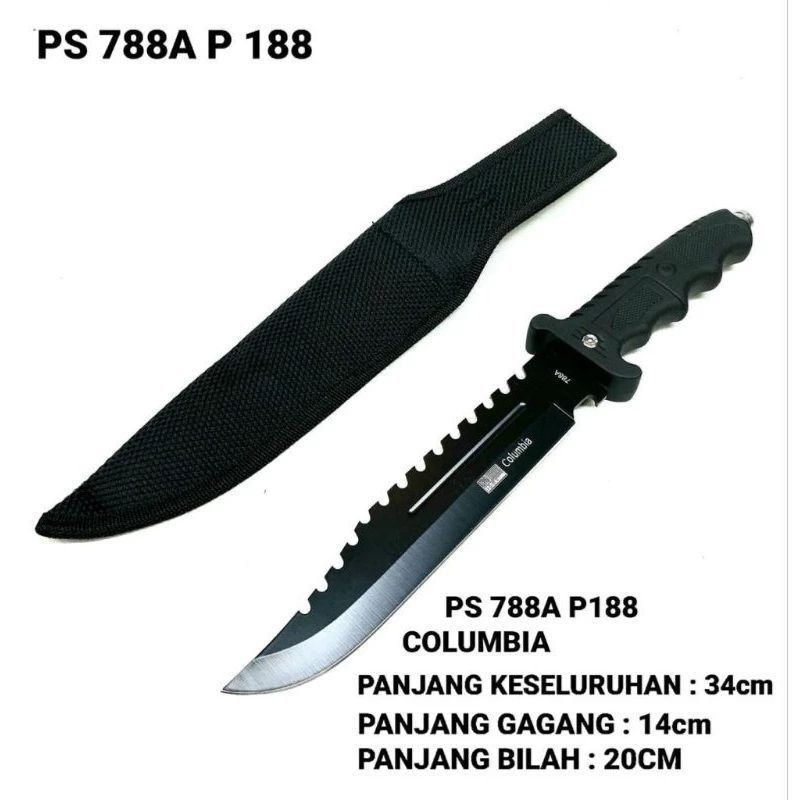 Pisau Survival Outdoor Stainless Steel Panjang 23cm