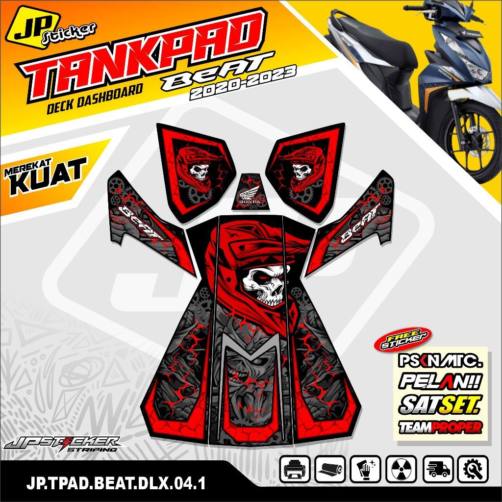 Stiker Dashboard Tankpad Beat Deluxe / Beat Street 2020 2021 2022 2023 Sticker Striping Pelindung da