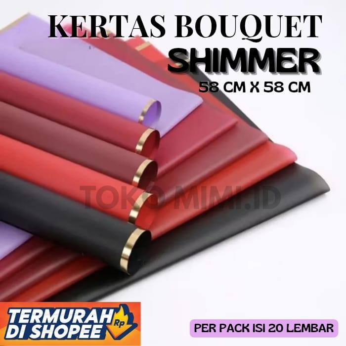 [TERBARU] PREMIUM KERTAS BUKET SHIMMER LINE LIST GOLD MURAH BUKET BUNGA SNACK KADO MURAH PER LEMBAR