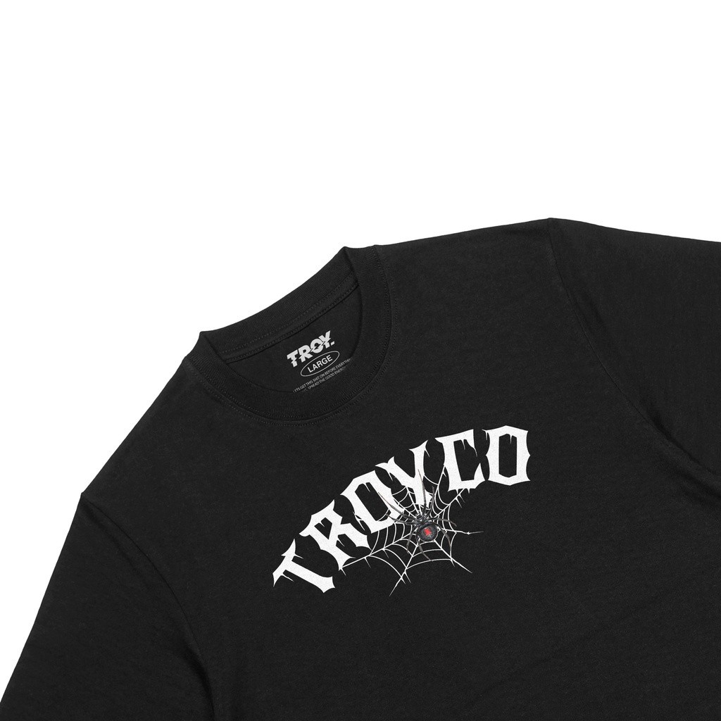 Troy Company T-Shirt Kaos Hitam TROYCO Spider Web MT 2220