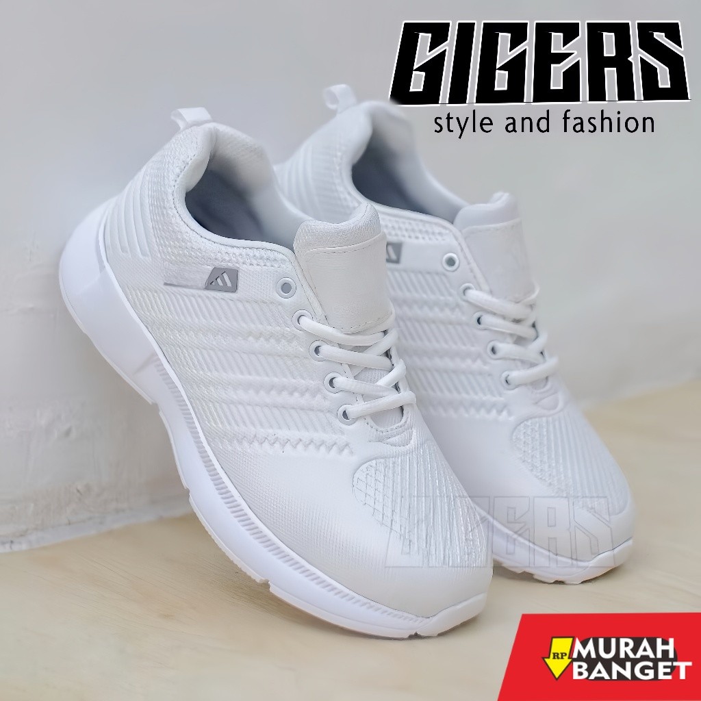 running terbaru Sepatu Olahraga Wanita dan Pria Sneakers Putih Polos Sepatu Running Joging Sepatu Ce