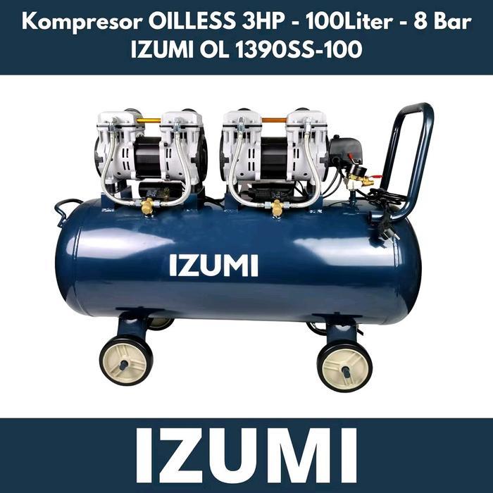 Mesin Kompresor 3 Hp 100 Liter Silent Oiless IZUMI OL 1390ss-100