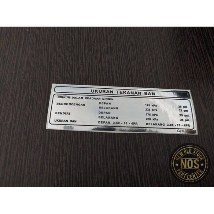 stiker tekanan ban honda win