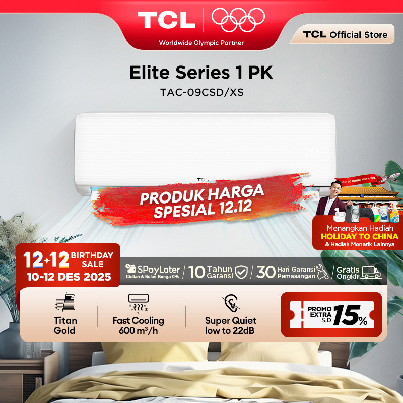TCL AC TAC 09 CSD/XS 1 PK AC [INDOOR + OUTDOOR ONLY] - Free Pemasangan Jabodetabek - Titan Gold - Lo