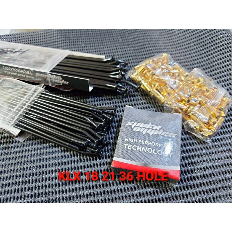 RUJI JARI JARI SPOKE SET KAWASAKI KLX 150 VELG 18 21 HITAM