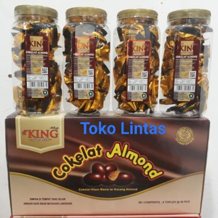 Cokelat Kacang Almond Bonibol D'King Per Dus isi 4 Toples - Dus Almond