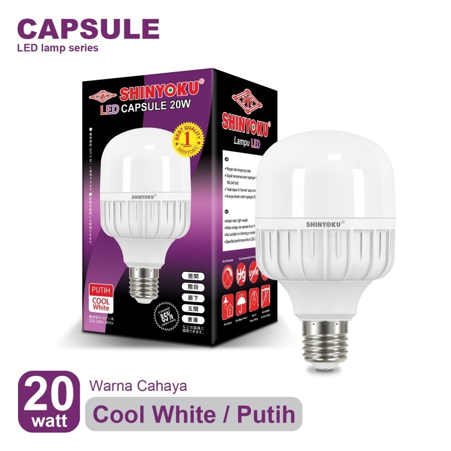 Lampu Led Shinyoku 20 Watt Capsule / Lampu Shinyoku 20w / Lampu Bohlam 20 Watt / Lampu Led 20w