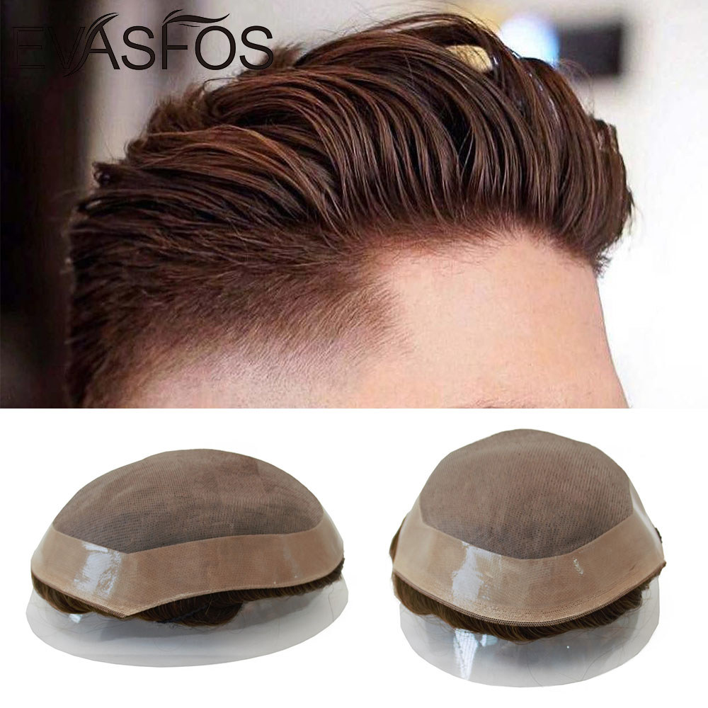 Natural Human Hair Toupee Men Wig Durable Fine Mono Lace Male Hair Prosthesis Wig Toupee Men Hair Re