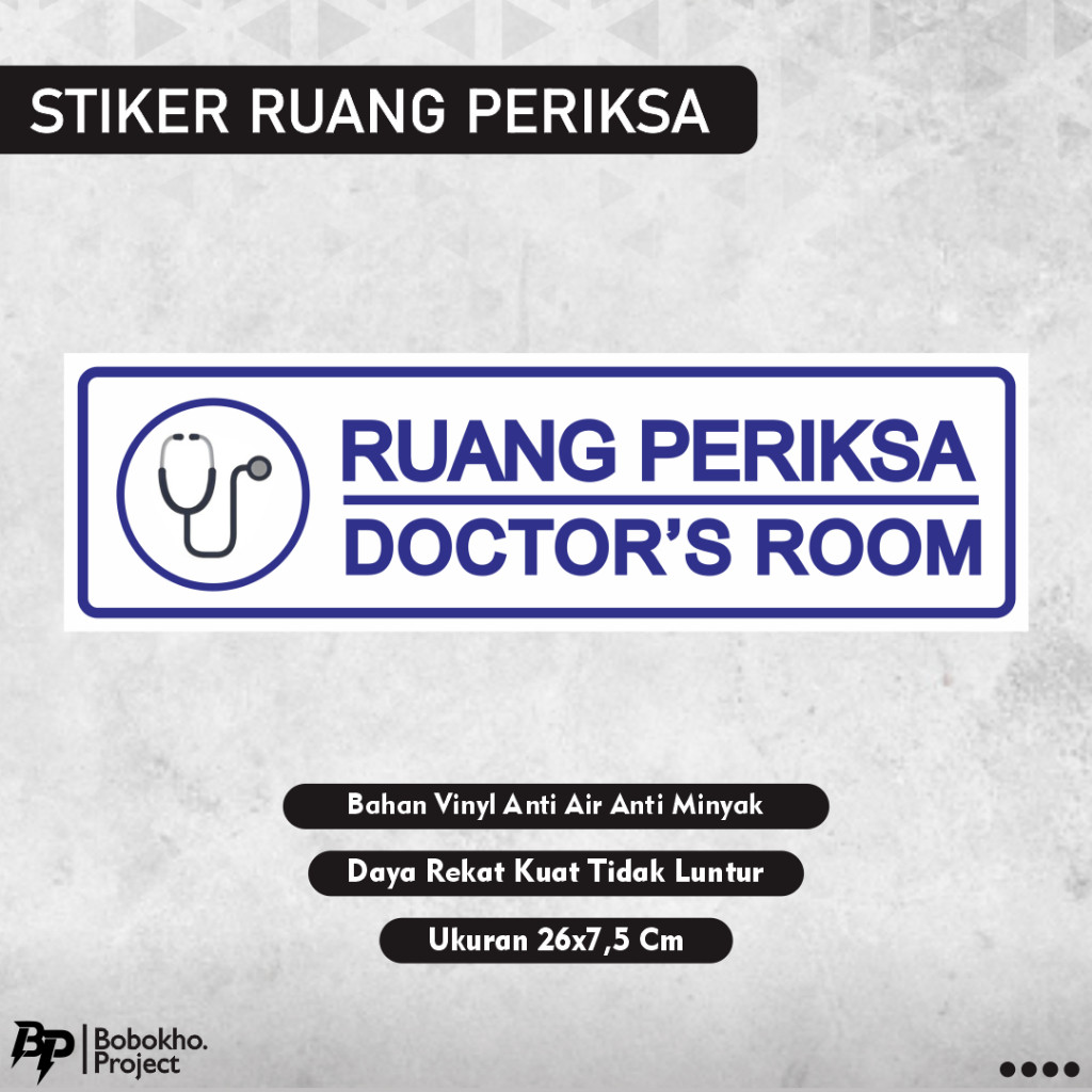Stiker Ruang Periksa / Stiker ruang dokter / stiker doctor room / stiker dokter / stiker klinik pusk