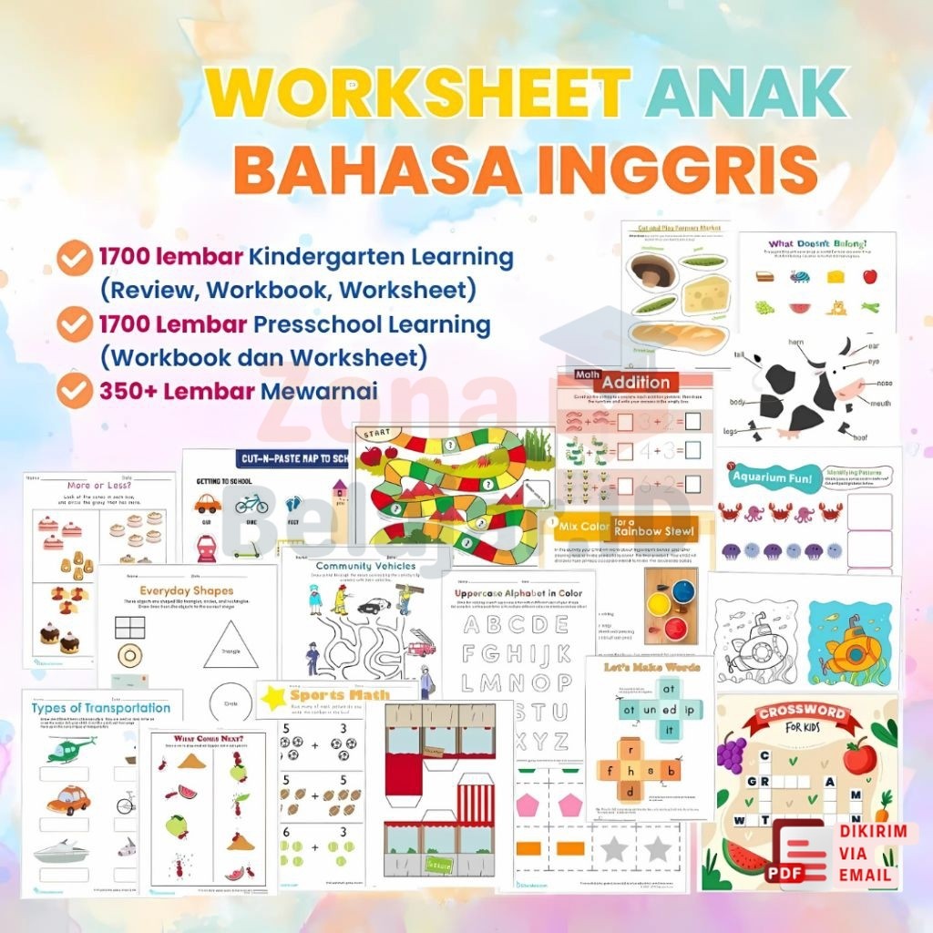 3700+ Worksheet Anak Bahasa Inggris PAUD & TK Belajar Mewarnai dan Aktivitas Seru Edukatif Lengkap