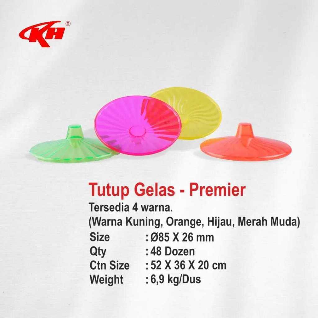 Tutup Gelas Plastik Bening Premier KH ( 12pc )