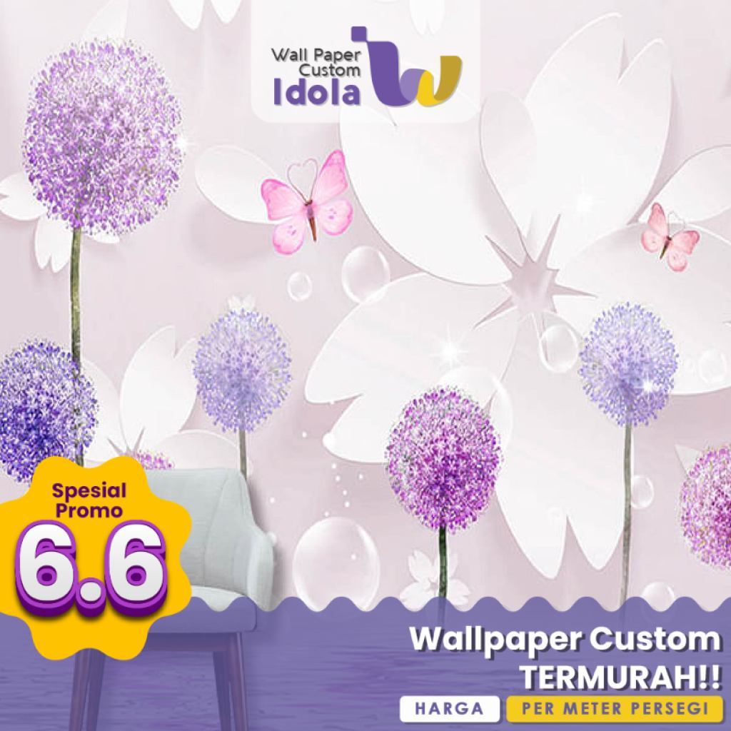 Wallpaper Custom Motif Bunga Untuk Kamar Tidur Premium Quality