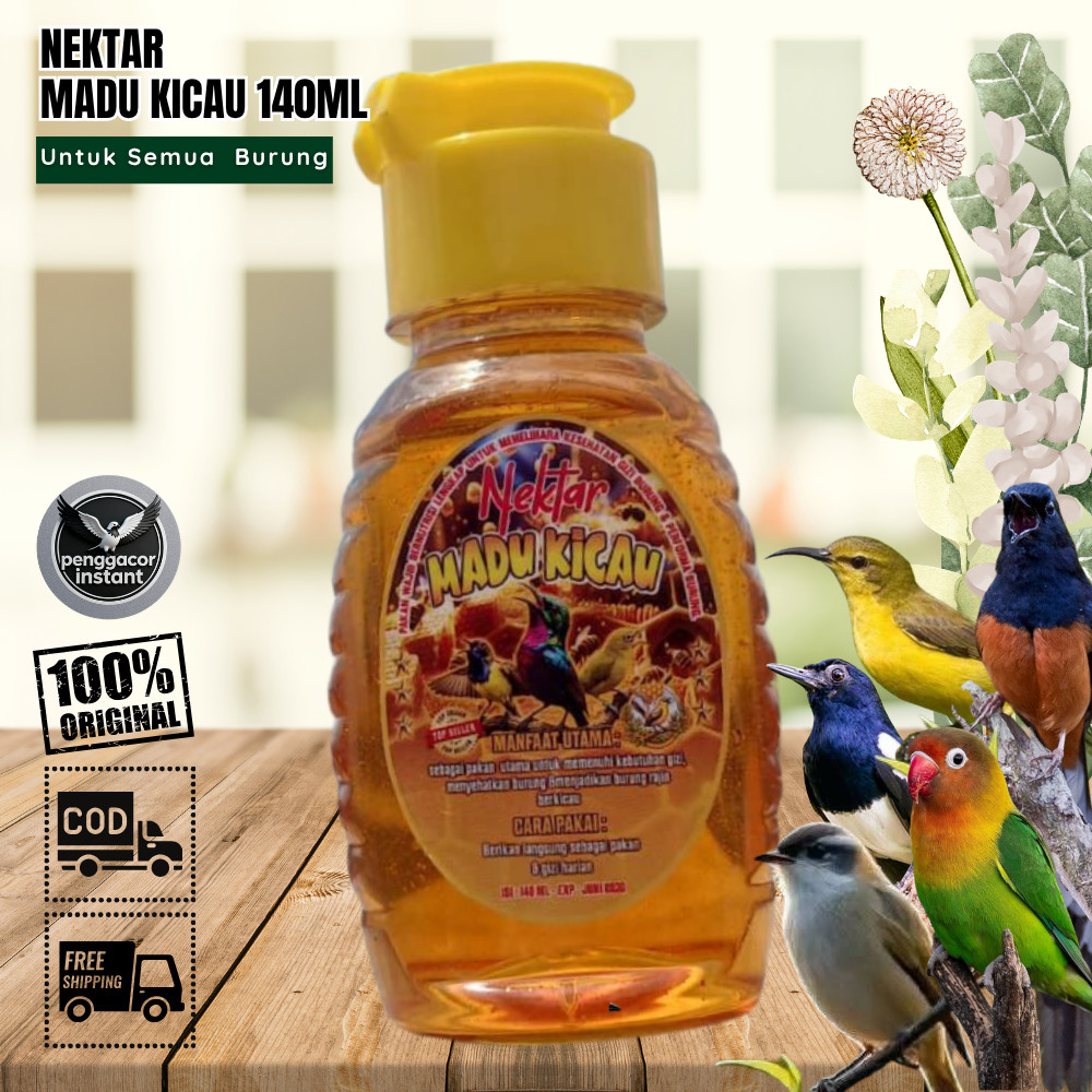 Nektar Madu Kicau 140ml Pakan Burung Pleci Kolibri Sogon Nutrisi Lengkap Penggacor Cepat Gacor