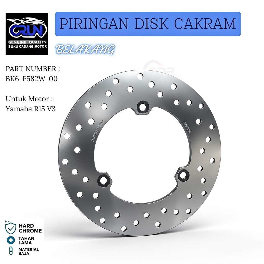 BK6-F582W-00 Piringan Disc Cakram Belakang Yamaha YZF R15 V3 CRUN