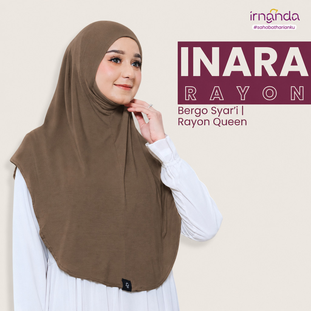 Irnanda Hijab - Bergo Instan Rayon Premium | INARA Series | Coffee