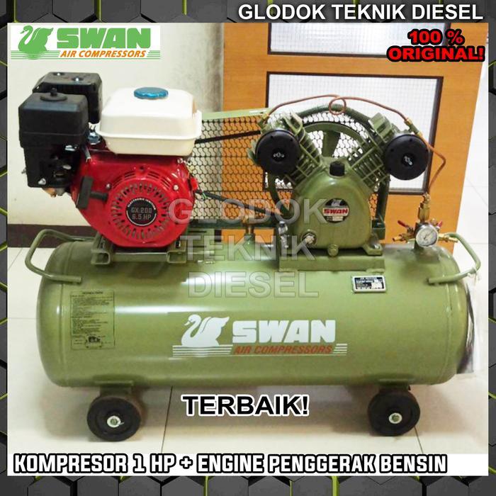 Kompresor Swan 1 HP + HONDA Penggerak Bensin 1 HP Air Compressor 201 - +GX 200 CHINA