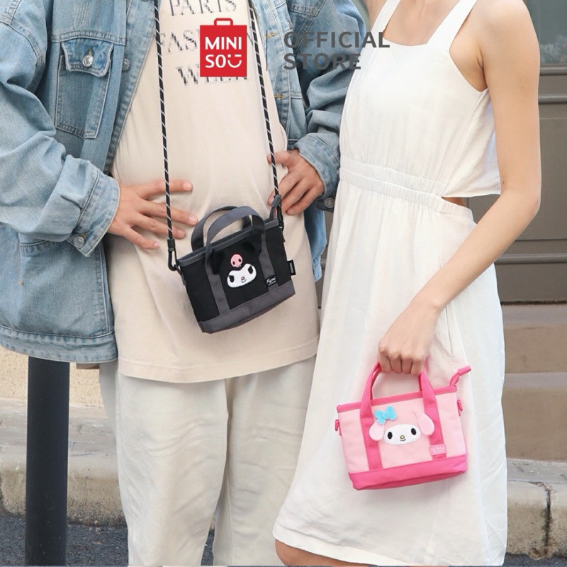 INSTAN DENPASAR Tas MINISO Kuromi Plush Coin Purse with Strap Tas Cinnamoroll isi Tali Panjang Tas K