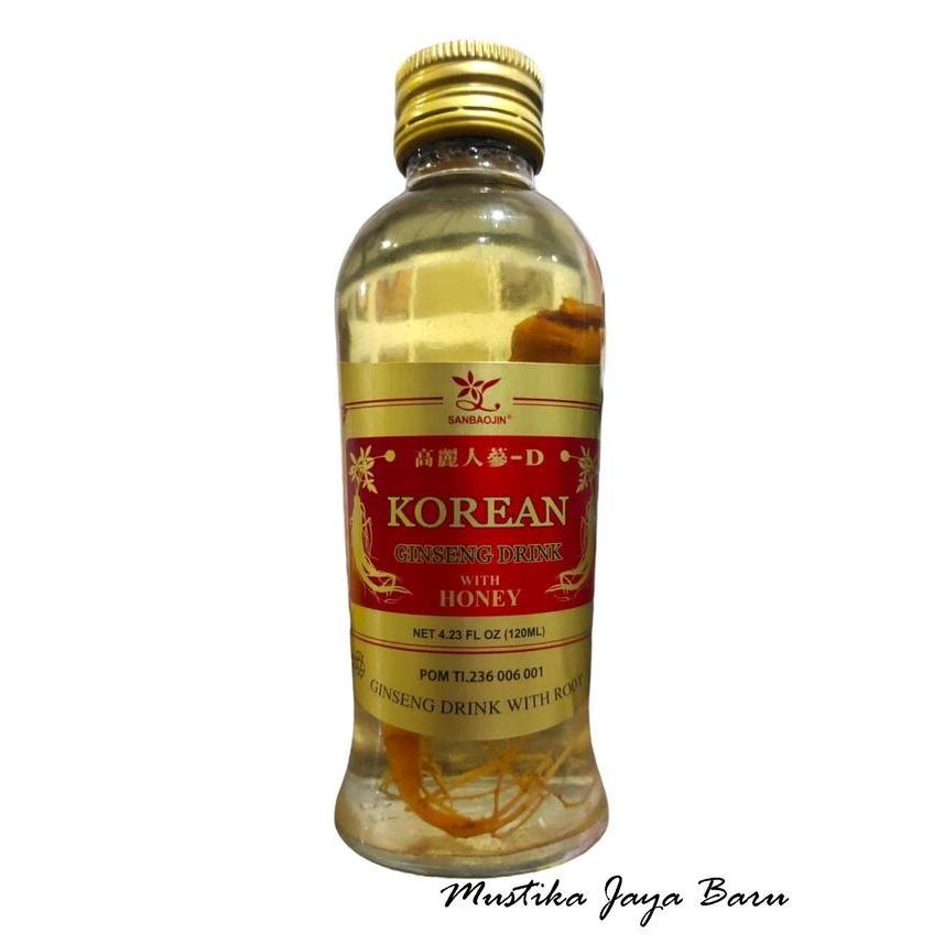 PASTINYA ORIGINAL MUSTIKA JAYA SANBAOJIN Korean Ginseng Drink With Honey 120ml - Minuman Ginseng Kor