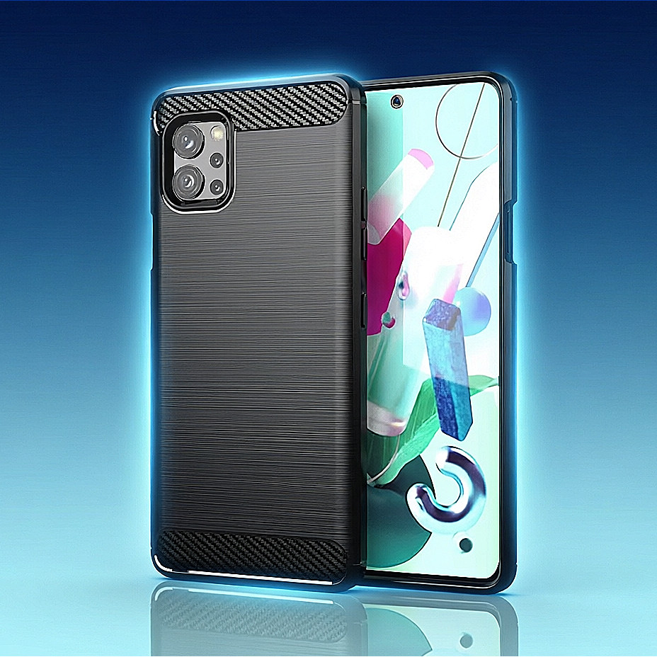 CASE FOR LG Q92 5G CASE RUBBER BUMPER ANTI-KNOCK SILICONE CARBON FIBER FOR LG Q92 Q51 Q61 K40S PHONE