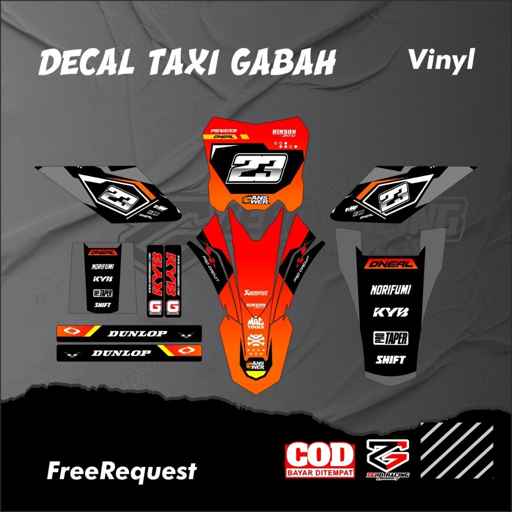Decal Ojek Gabah Decal Taxi Gabah Yz New Decal Ojek Gabah Bahan Vinyl Bahan Hologram
