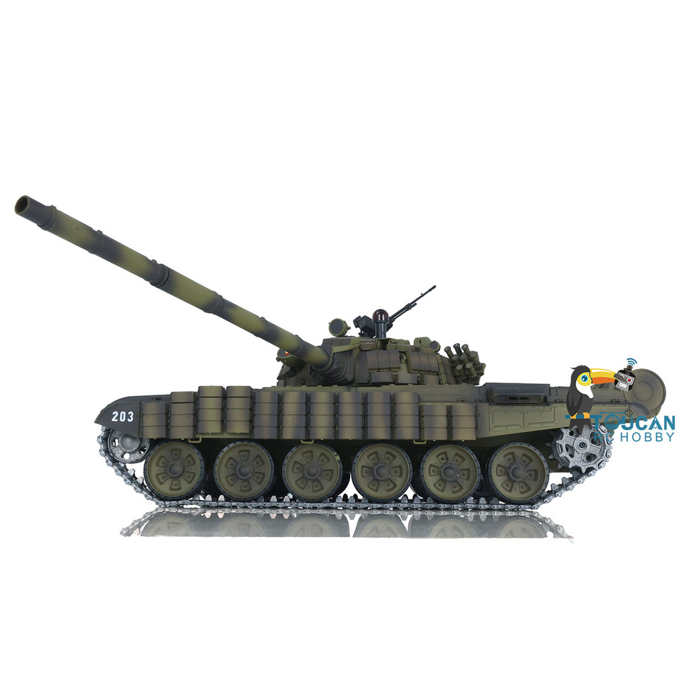 Henglong Soviet T72 RC RTR Tank 116 Scale TK70 3939 360° Turret Red Eyes Armor Gift Toys