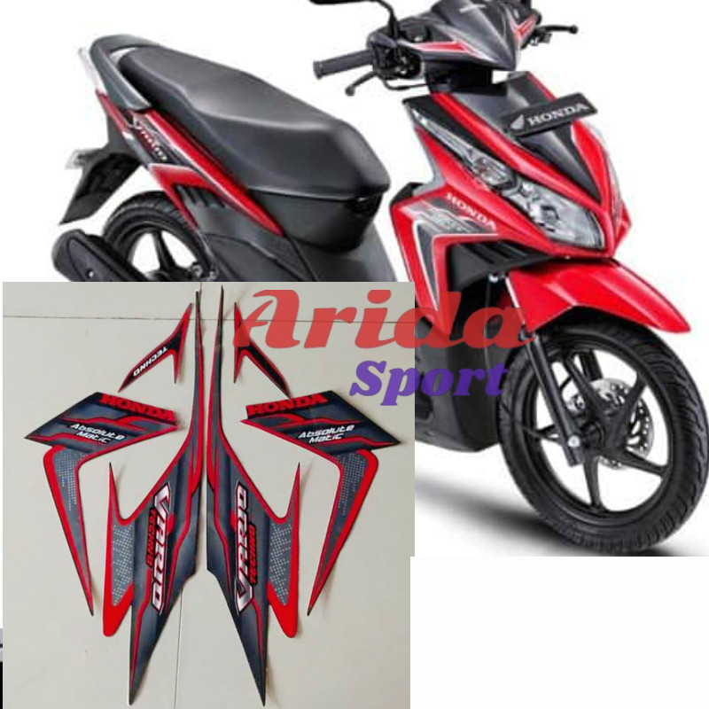 striping vario 110 stiker honda vario karbu techno 110 cw 2010 merah hitam