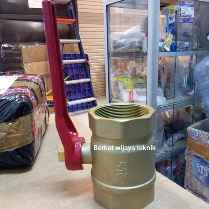 Ball valve 2-1/2" inch kuningan/brass 2,5" inch OKUMA
