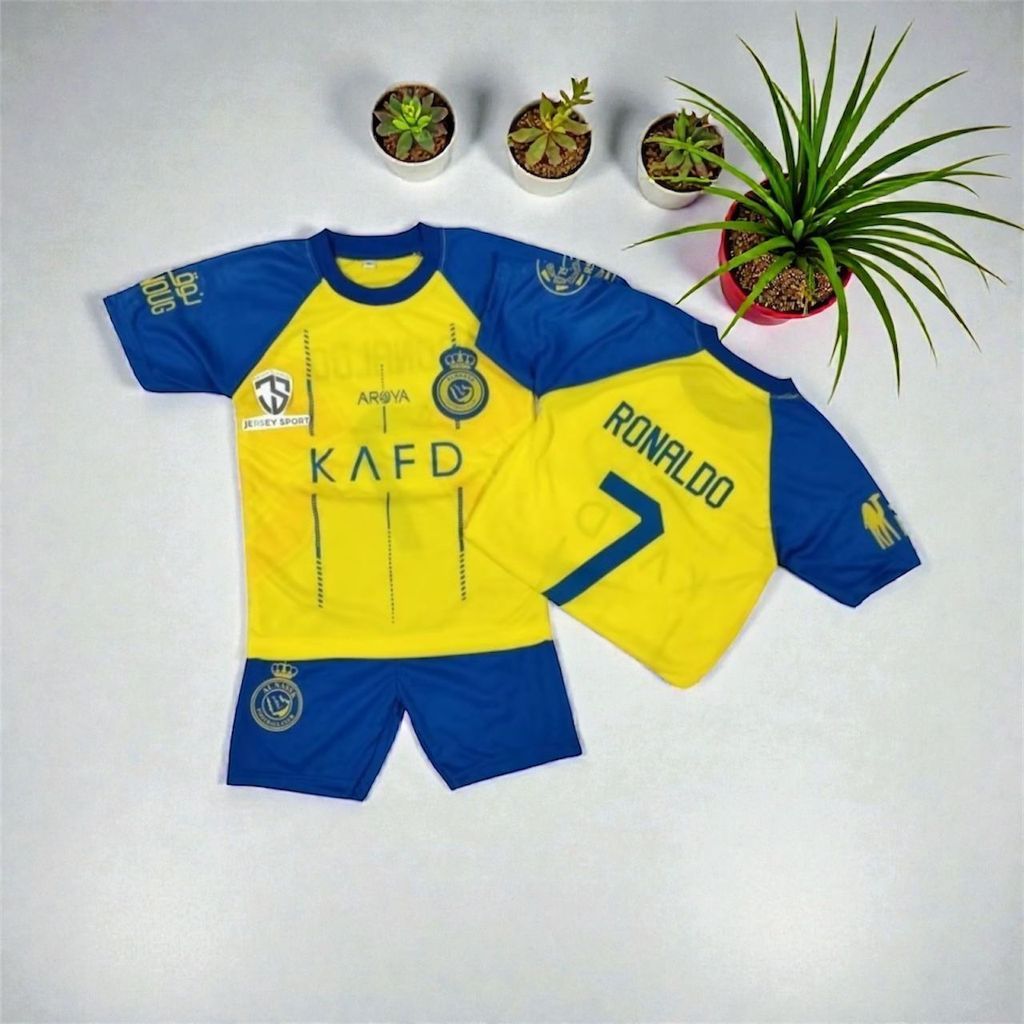 Setelan Baju Bola Anak Terbaru 2025 Set Jersey Alnsr Kuning Baju Bola Anak Laki Laki Termurah - COD 