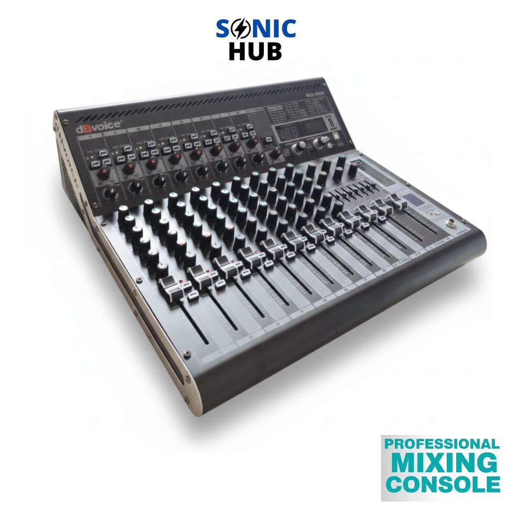Mixer Audio 8 Channel Dbvoice 80SM - 2 Output, Digital Effect, Phantom Power - Untuk Sound System, P