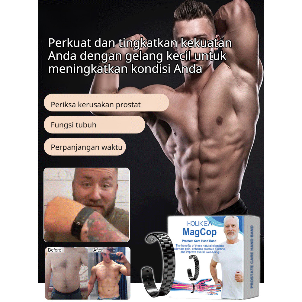 Terapi Magnetik/Energi Kuat JS- Semakin Dipakai Semakin Kuat Gelang Pria Terapi Magnetik Baja Tahan 