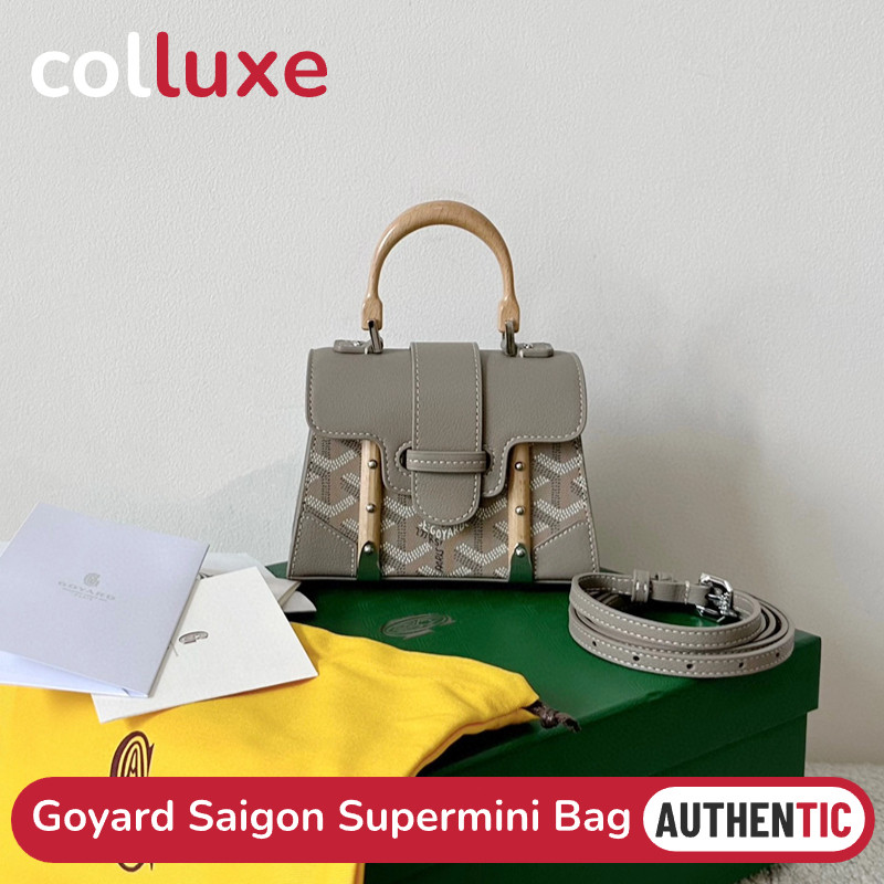 Menyediakan resi Goyard Saigon Supermini Bag Elephant Grey Tote Bagtas siri tas wanita
