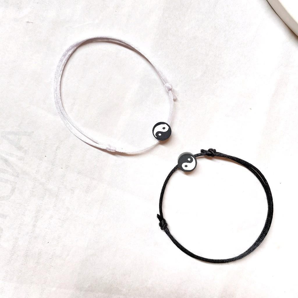 Gelang Couple Yin Yang//Gelang Bracelet//Gelang Persahabatan//Gelang  Tali Kulit Waterproof//Gelang 
