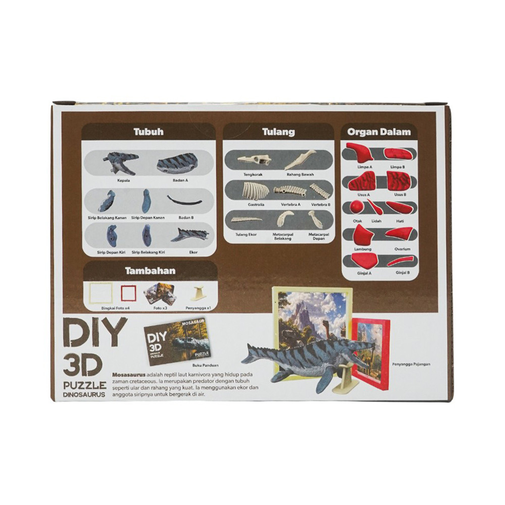 HOT PRODUCT TOYS KINGDOM KIDDY STAR PUZZLE 3D DIY DINOSAURUS MOSASAURUS SET 35 PCS - MIX KIDS TOY